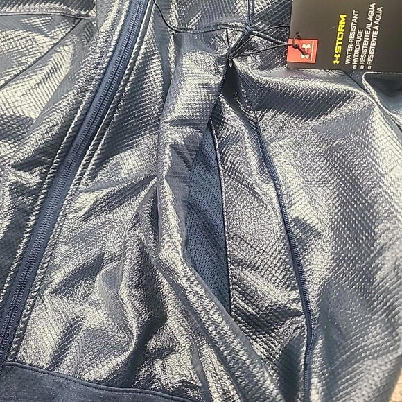 NWT Under Armour Storm ColdGear Hybrid Windbreaker Mens Jacket Med Navy Blue - Picture 5 of 9